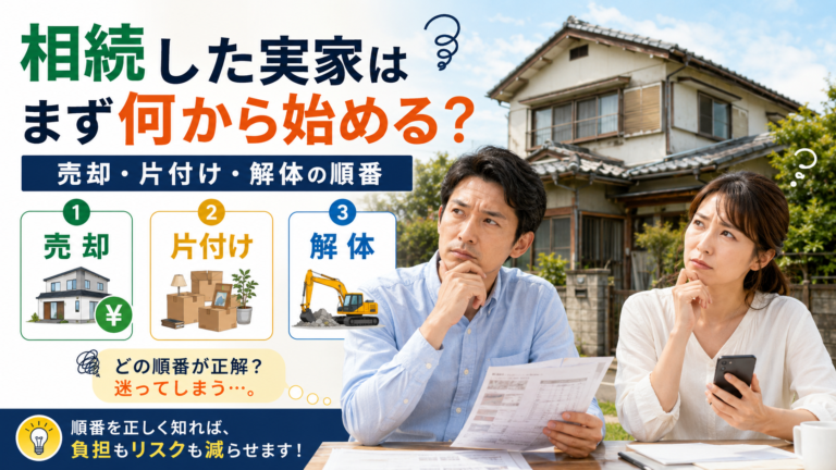 相続した実家の売却・片付け・解体の順番を考える